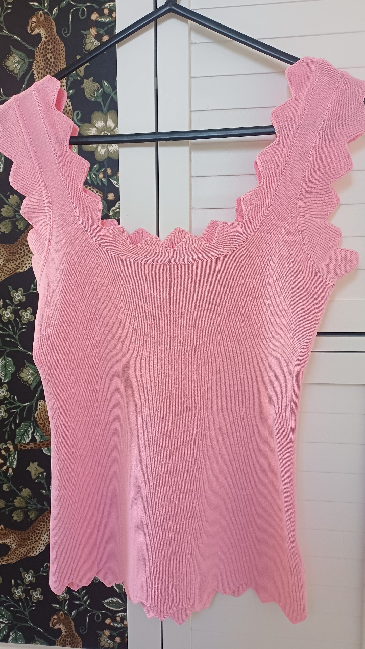 Knitted scalloped vest - Pink